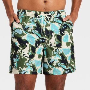 Goodfellow & Co - Men's 7'' Swim Trunks with Boxer Brief Liner - Goo Green